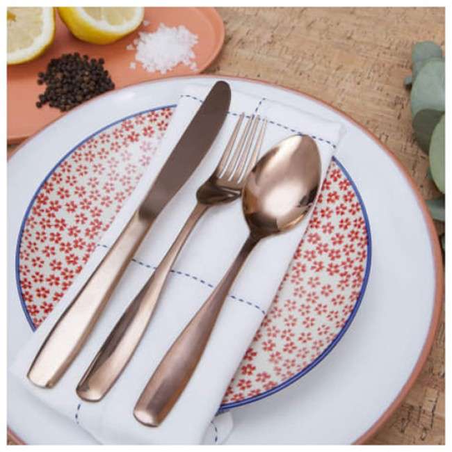 Bella Casa Rose Gold Cutlery Set, 4pc
