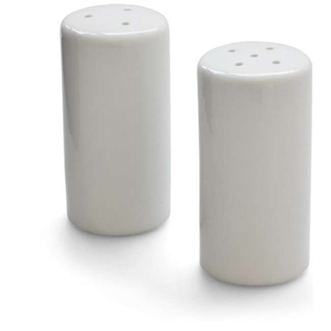 Just White Cylindrical Salt & Pepper Set