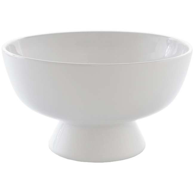 Just White Round Footed Salad Bowl, 22cm