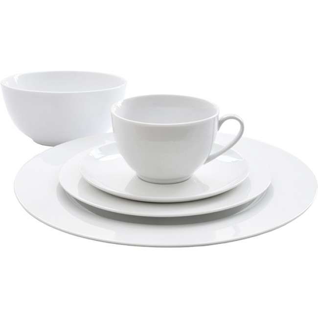 Just White Rim Dinner Set, 20pc