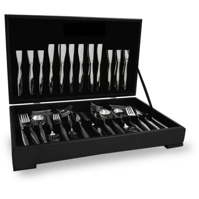 Slimline Canteen Cutlery Set With Steak Knives & Cake Forks, 112pc