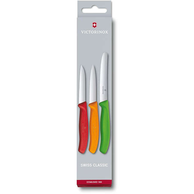 Swiss Classic Coloured Paring Knife Set, 3pc