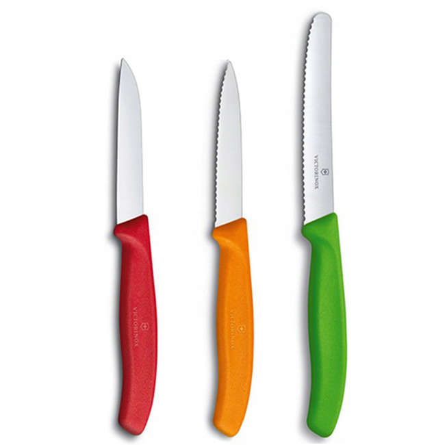 Swiss Classic Coloured Paring Knife Set, 3pc