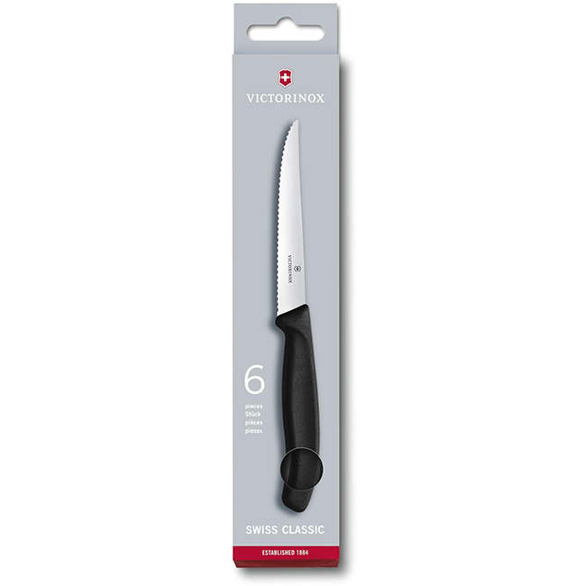 Swiss Classic Pointed Steak Knife Set, Set Of 6