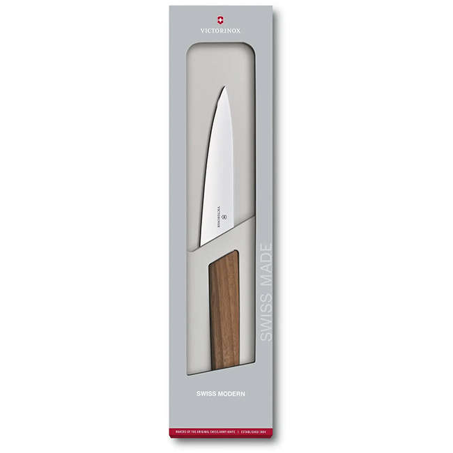 Swiss Modern Chef's Knife With Walnut Wood Handle, 15cm