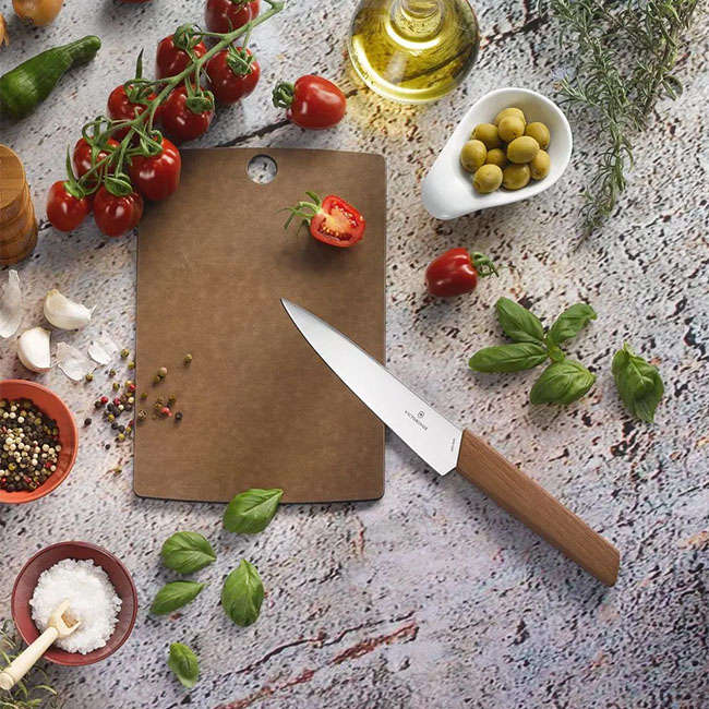 Swiss Modern Chef's Knife With Walnut Wood Handle, 15cm