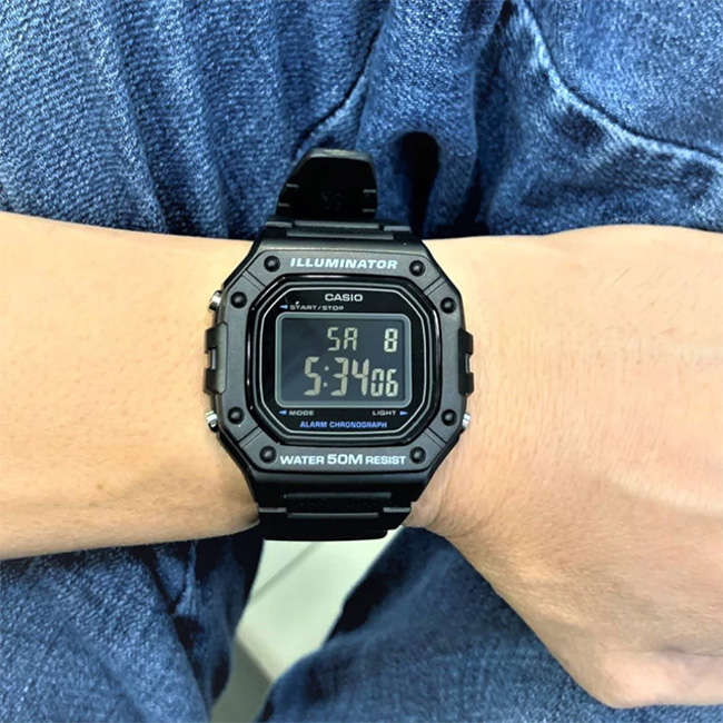 Standard Men's 50m Digital Wrist Watch, W-218H-1BVDF