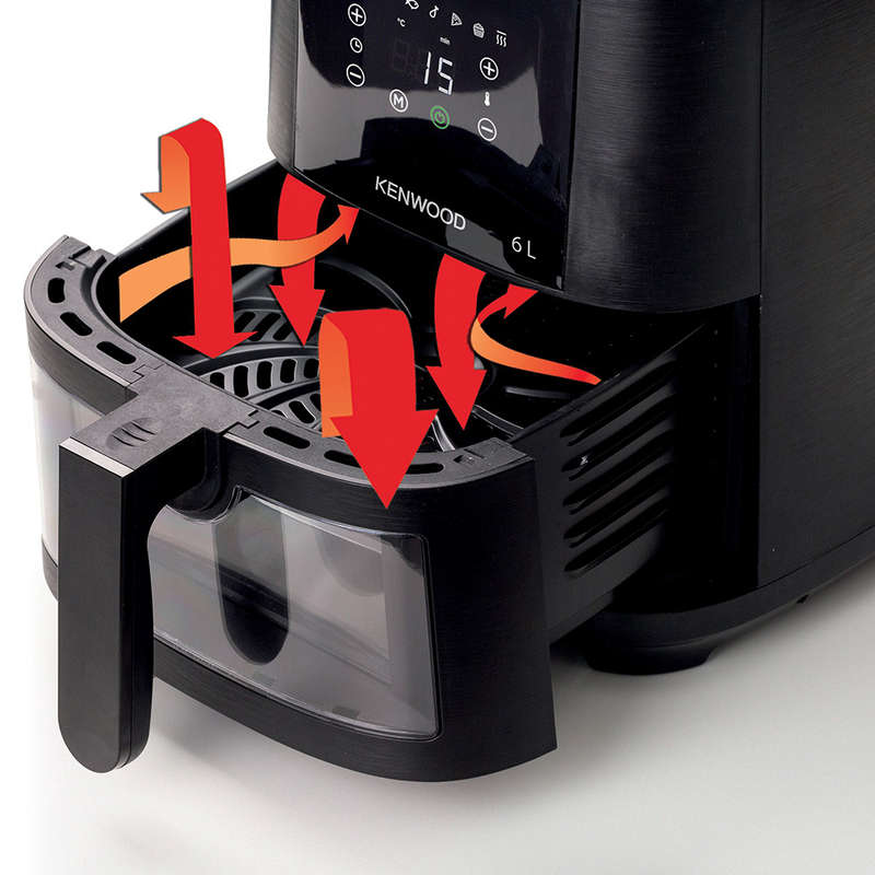 Digital Airfryer with Grill Function and ClearCook Window, 6L