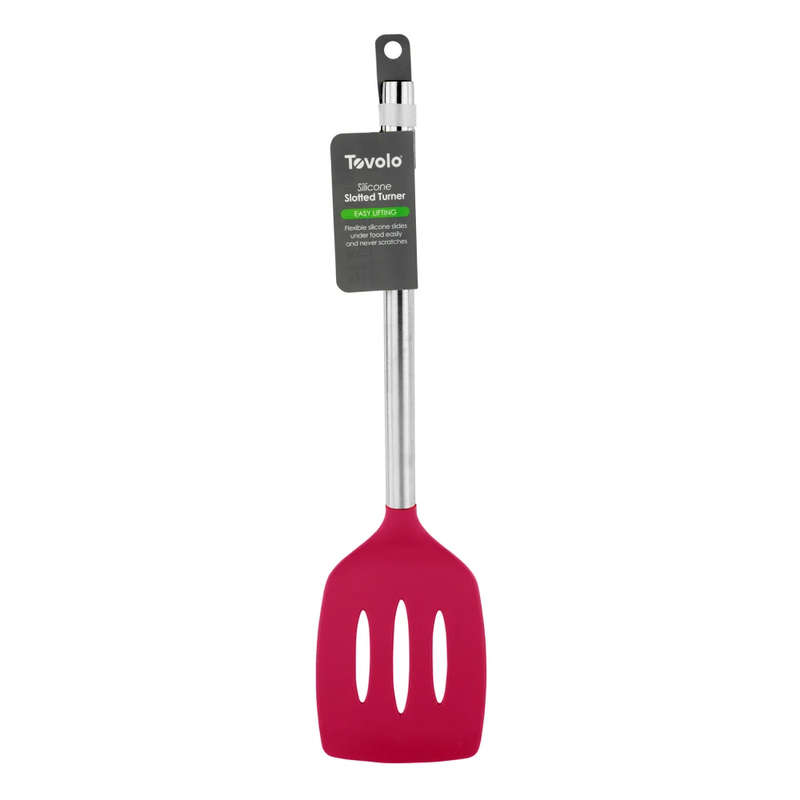 Silicone Slotted Turner with Stainless Steel Handle