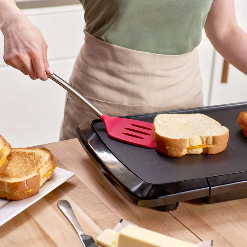 Silicone Slotted Turner with Stainless Steel Handle