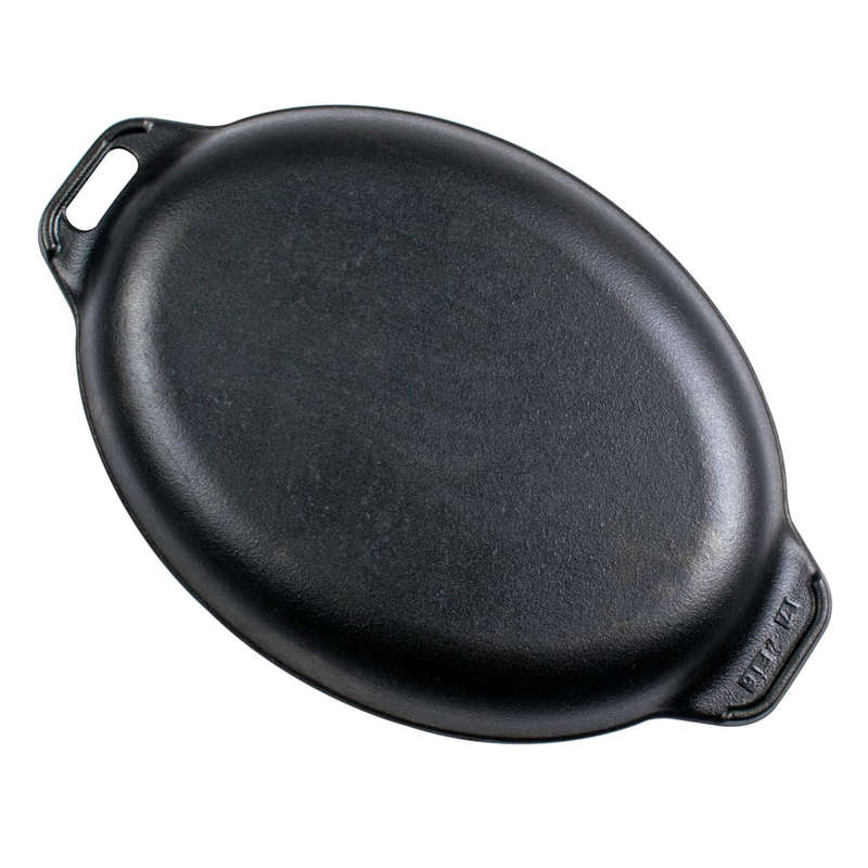 Enamelled Oval Serving Cast Iron Griddle