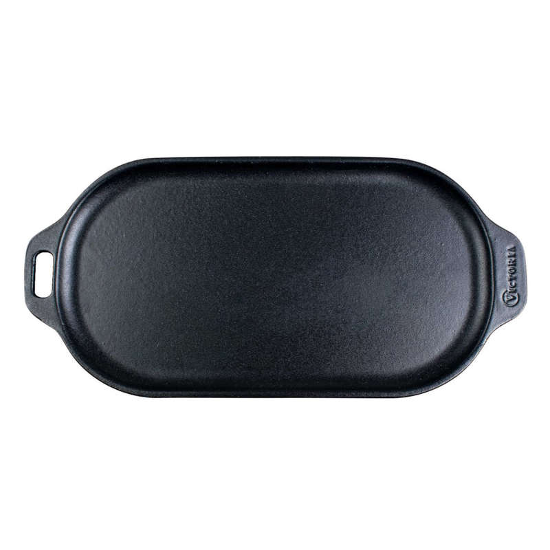 Enamelled Oval Serving Cast Iron Griddle