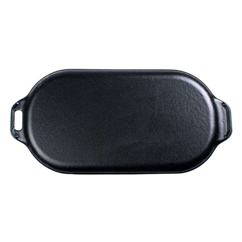 Enamelled Oval Serving Cast Iron Griddle