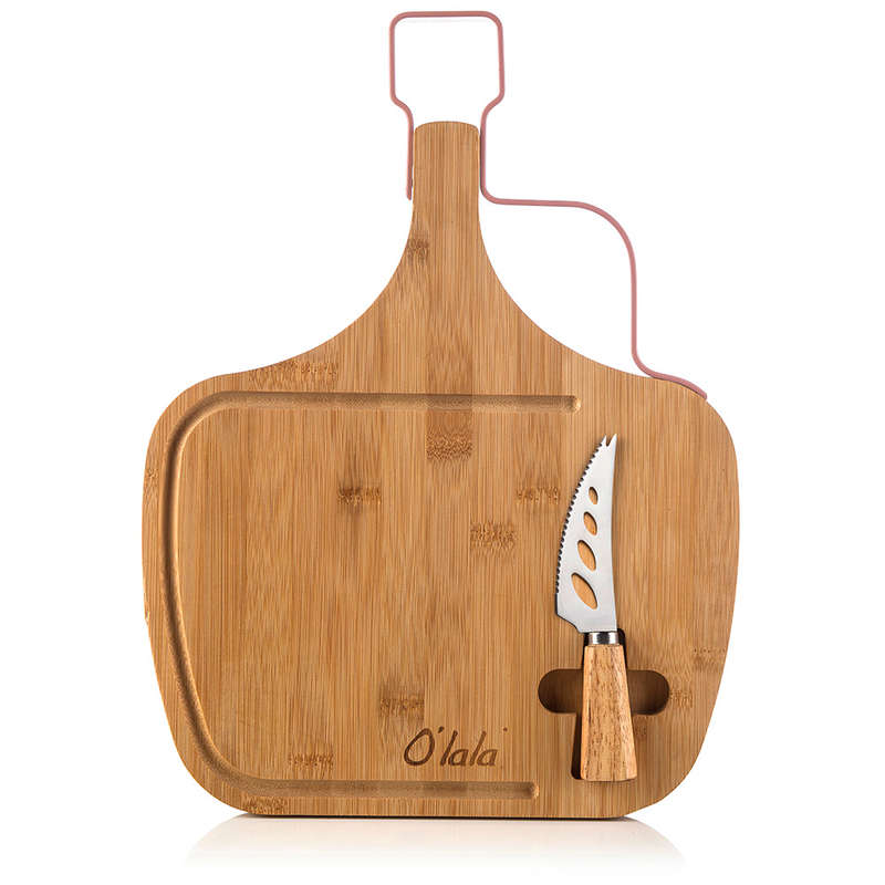 Bamboo Cheese Board With Knife