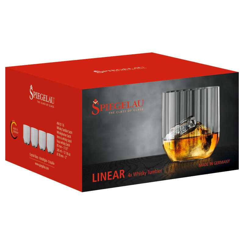 Linear Crystal Whiskey Tumblers, Set of 4