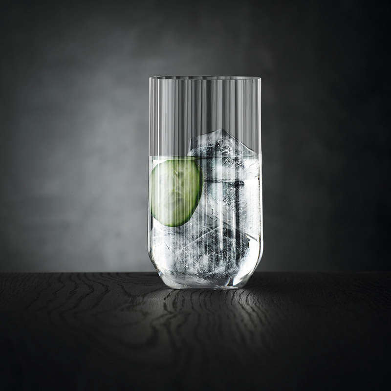 Linear Crystal Long Drink Glasses, Set of 4