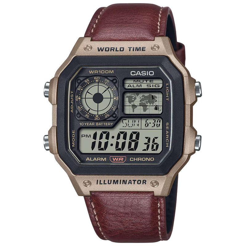Standard Men's 100m Digital Wrist Watch, AE-1200WHL-5AVDF