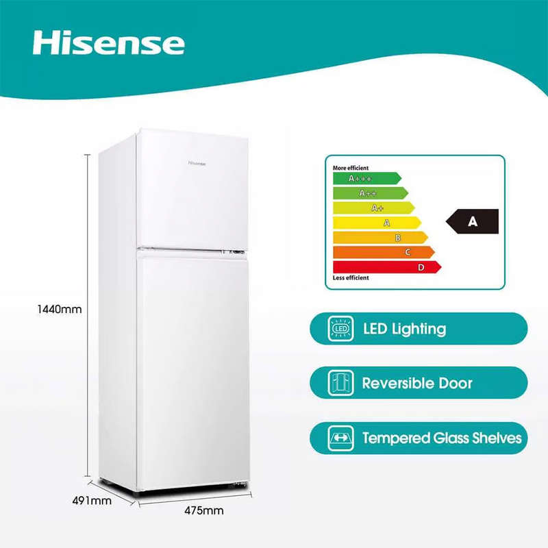 154L White Combi Refrigerator, H225TWH