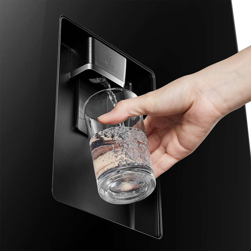 347L Black Combi Refrigerator with Water Dispenser, H450BMIB-WD