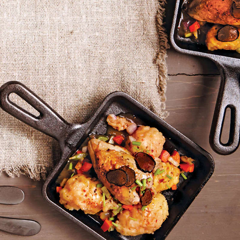 Seasoned Cast Iron Square Skillet, 14cm