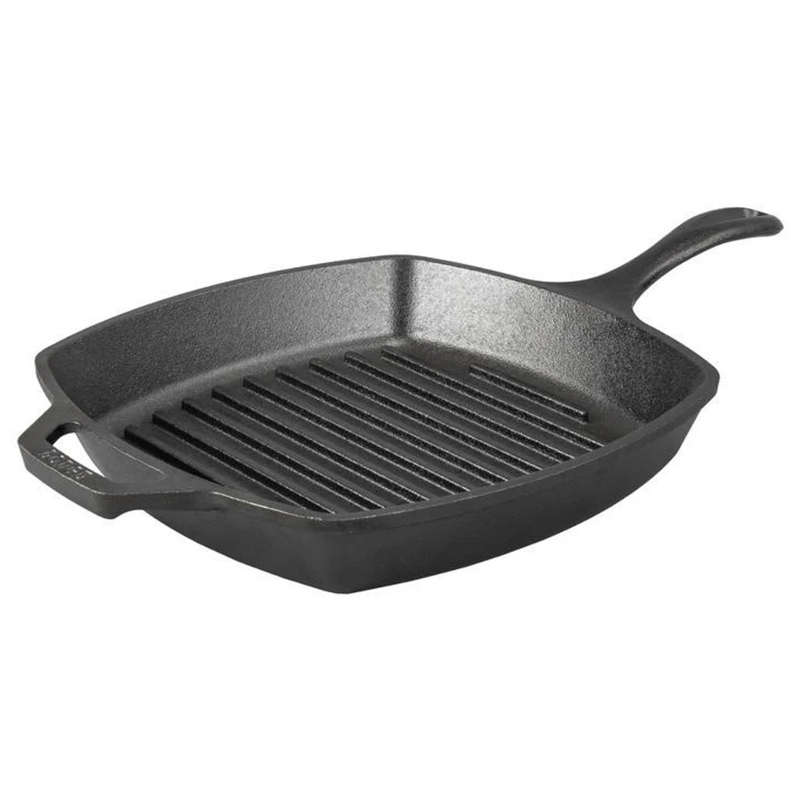 Yellowstone Seasoned Cast Iron Square Cowboy Grill Pan, 27cm