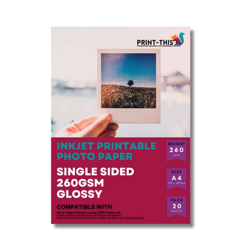 Photo Paper - Single Sided - 260gsm - Gloss