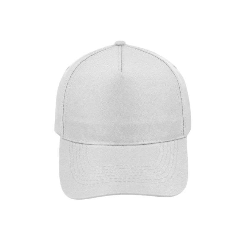 5 Panel Polyester Cap - White