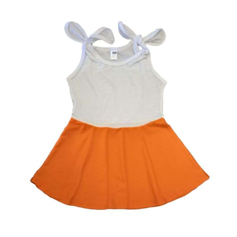 Dress - Orange Bow Shoulder