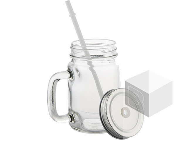 Mason Jar with straw sublimation