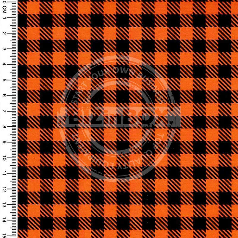 Orange/White Plaid Buffalo - HTV - Pattern