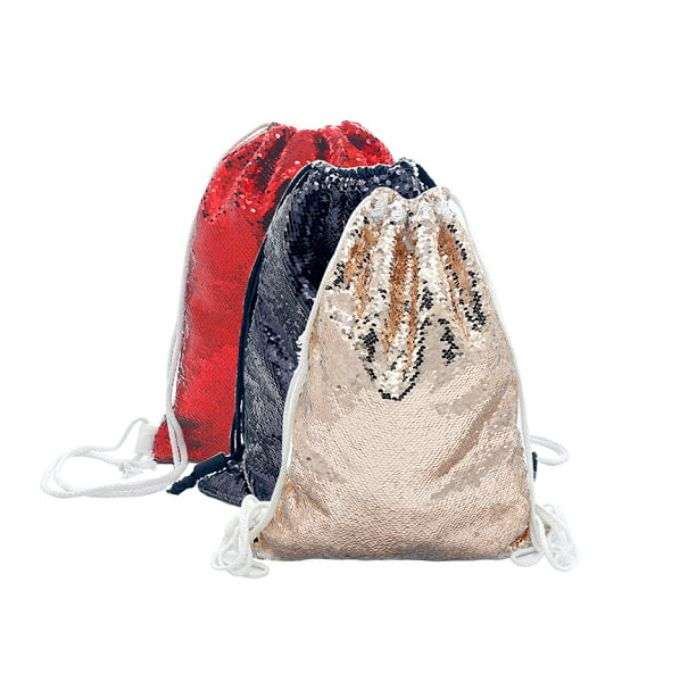Sequin Draw Cord Bag