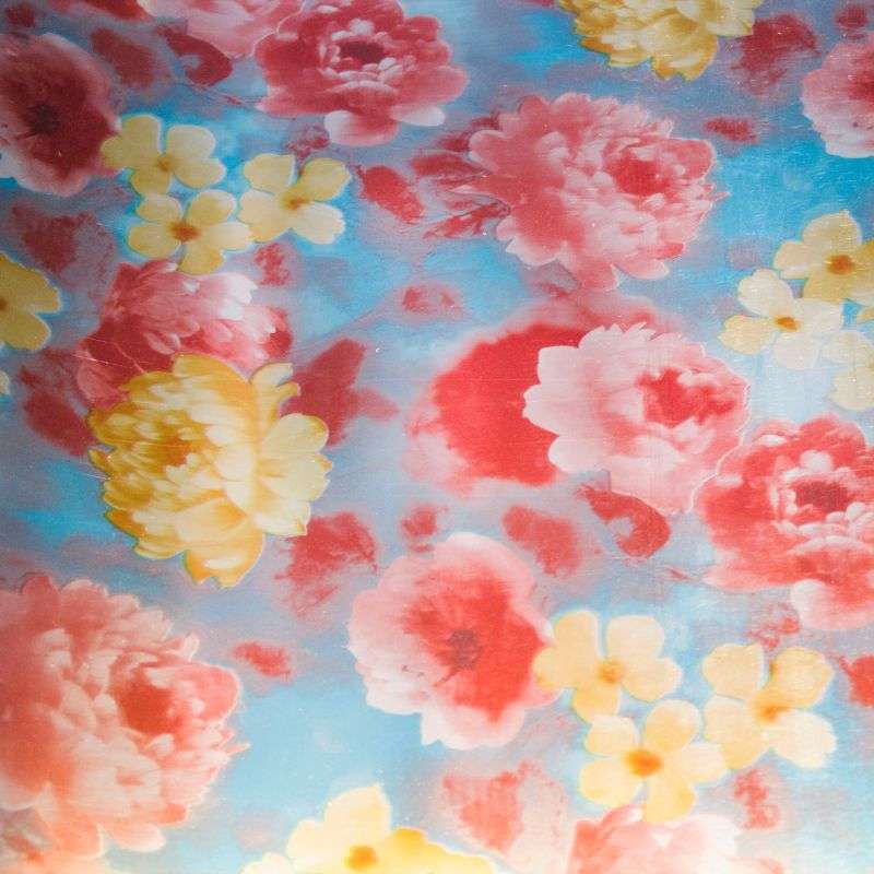 Vintage Flower (A) Pastel - HTV - Pattern - metallic