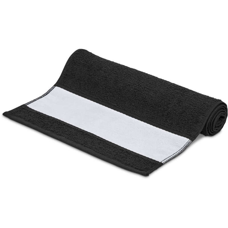 Towel - Cotton - Black with sublimation strip
