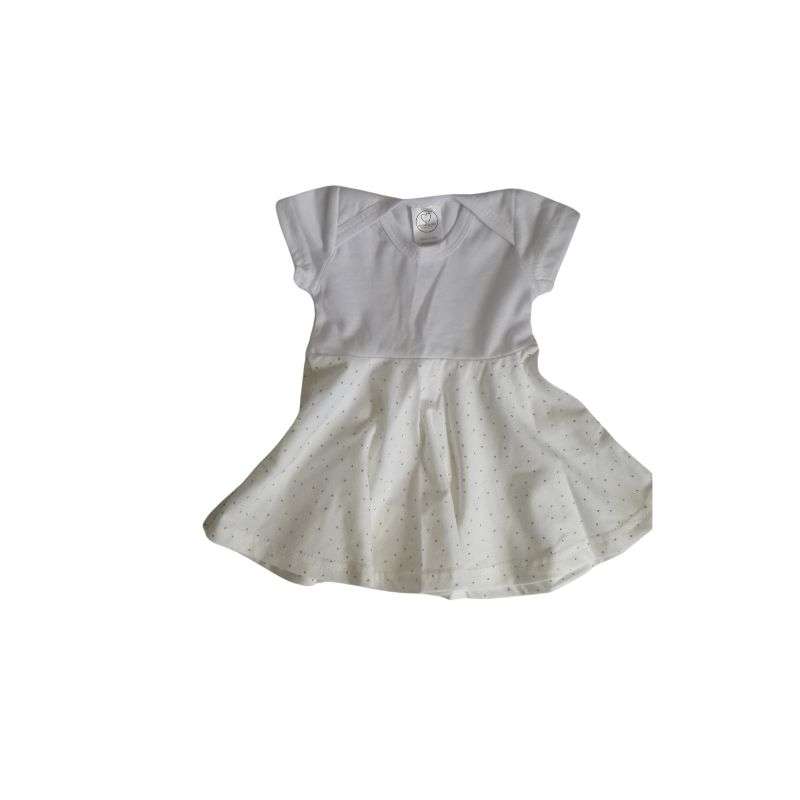 Baby dresses silver dots