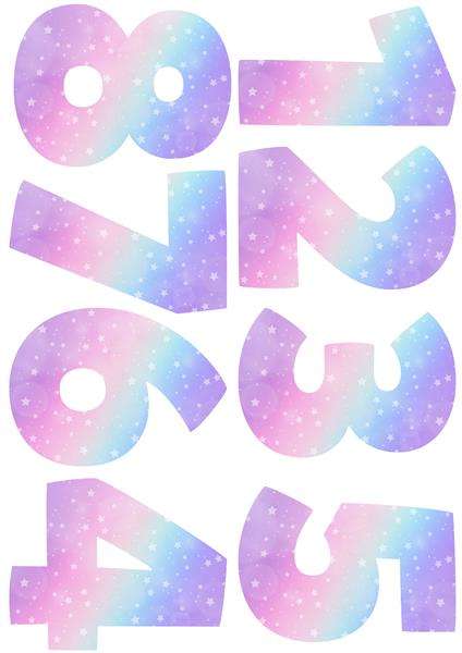 DTF Pre-Print Rainbow Numbers