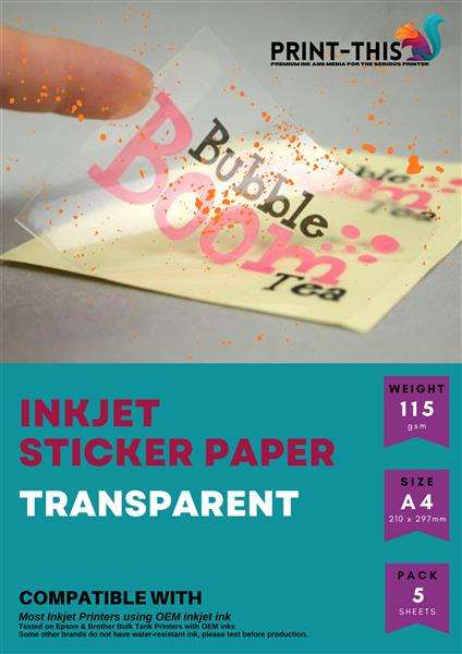 Sticker Film - Transparent - Pack of 5