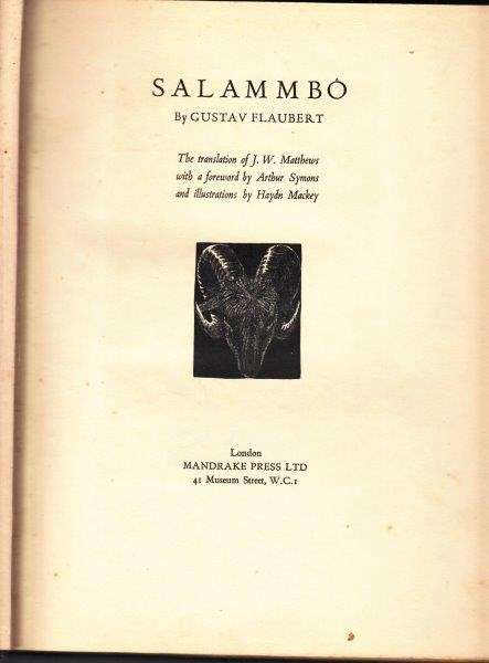 Salammbo (Illustrated, Mandrake Press) - Flaubert, Gustav