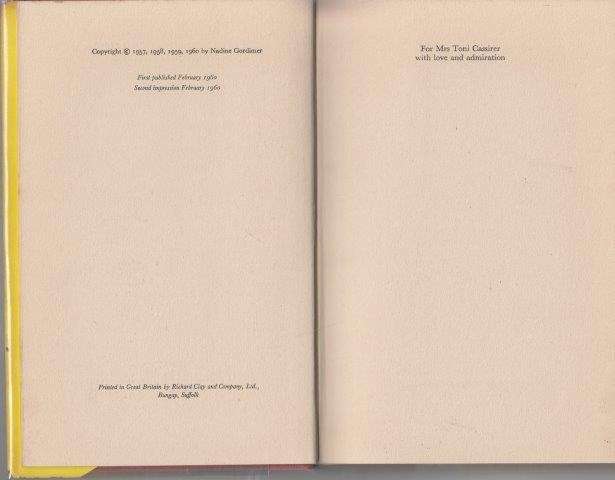 Friday's Footprint (First Edition Hardcover, 1960 2nd Impresison) - Gordimer, Nadine