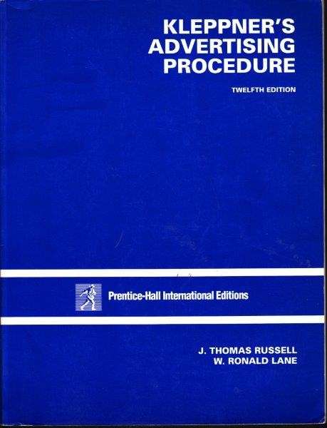 Kleppner's Advertising Procedure (12th Edition) - Kleppner, Otto