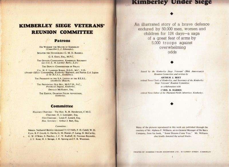 Kimberley Under Siege - Beet, A. J. & Harris, C. B.