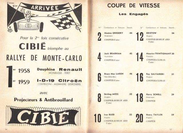 Grand Prix d'Europe Reims 5 juillet 1959 Racing Programme - Grand Prix