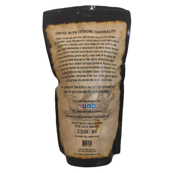 Captain Kirwin's Organic Decaf Coffee BEANS 1kg - Captain Kerwin