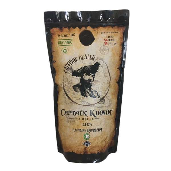 Captain Kirwin's Organic Decaf Coffee BEANS 1kg - Captain Kerwin