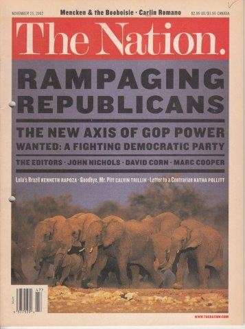 The Nation Volume 275, Number 18 November 25, 2002