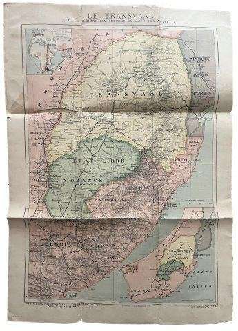 Carte du Transvaal et des Regions Limitrophes de l'Afrique Australe - Chesneau, Marius