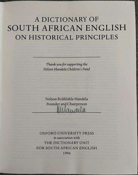 A Dictionary of South African English on Historical Principles (Signed by Mandela)