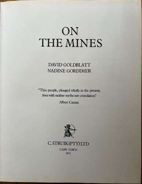 On the Mines (First Edition Hardcover) - Goldblatt, David