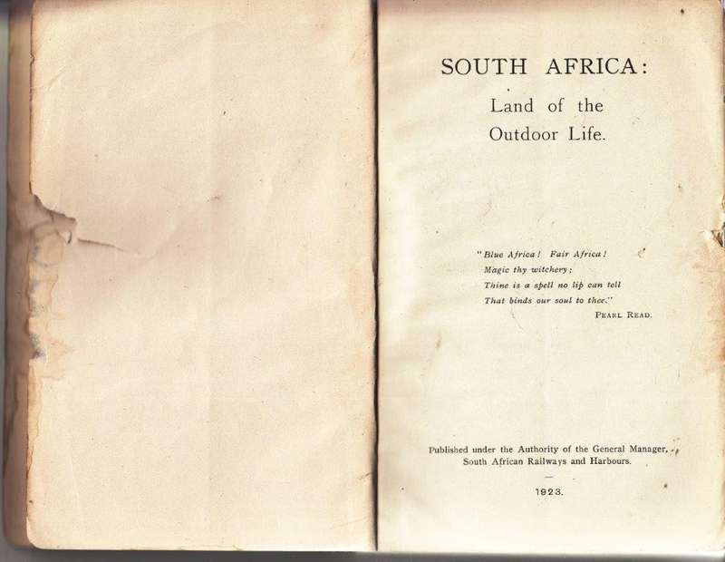 South Africa: Land of the Outdoor Life - No Author Attributed