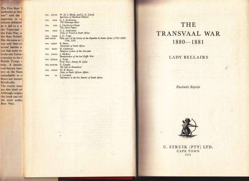 The Transvaal War - 1880-1881 (Africana Collectanea XLI) - Bellairs, Blanche St. John (Lady)