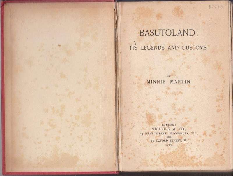 Basutoland: Its Legends and Customs - Martin, Minnie